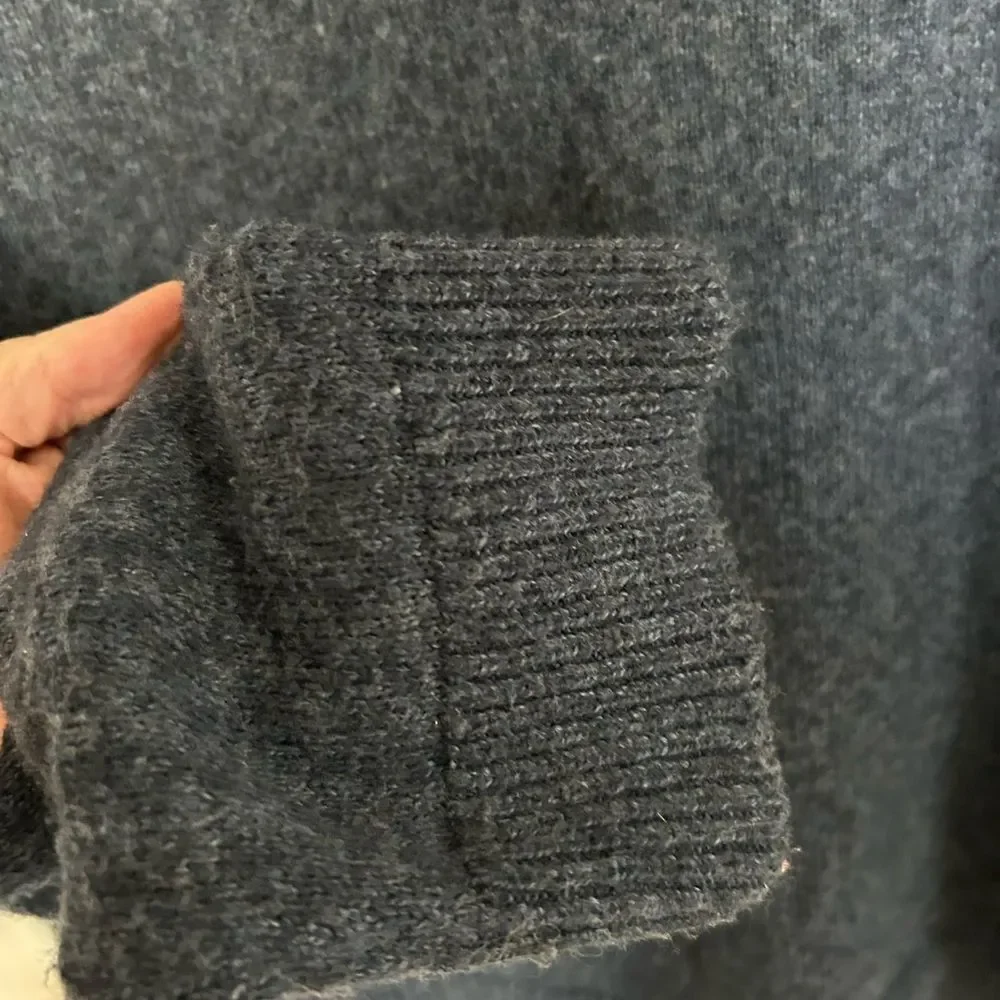 Abercrombie & Fitch Men’s Shawl Collar Button Cardigan XL Blue Wool Blend